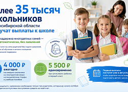 Более 35 тысяч школьников Новосибирской области получат выплаты к школе